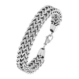 Stylish Wheat Glossy Silver 316L Stainless Steel Bracelet For Men