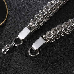 Stylish Wheat Glossy Silver 316L Stainless Steel Bracelet For Men