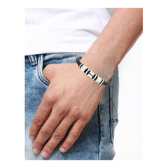 High Quality Braided Leather 316L Stainless Steel Wrist Band Bracelet