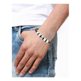 Punk Braided Leather 316L Stainless Steel Wrist Band Bracelet