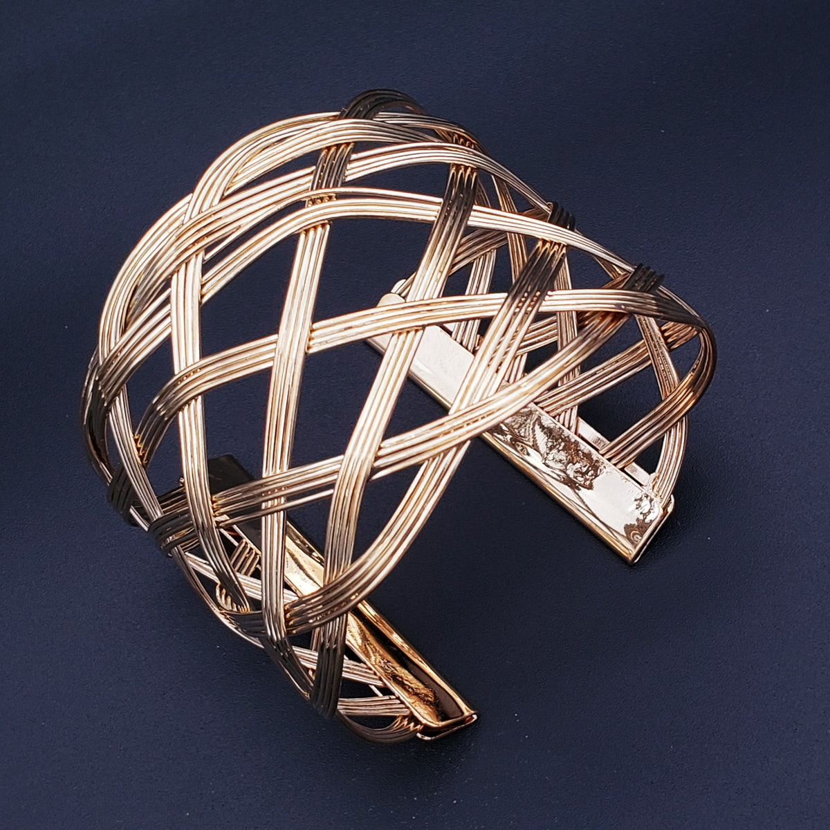 Wire Mesh Party Statement Gold Cuff Kada Bangle Bracelet For Women