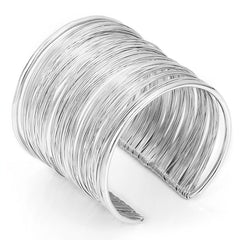 Party Statement Mesh Silver Cuff Kada Bangle Bracelet For Girls Women