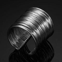 Party Statement Mesh Silver Cuff Kada Bangle Bracelet For Girls Women