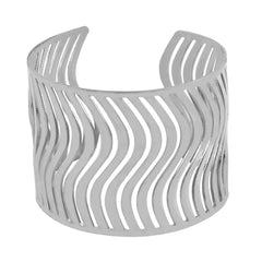 Waves Cuff Party Statement Mesh Silver Cuff Kada Bangle Bracelet Women