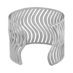 Waves Cuff Party Statement Mesh Silver Cuff Kada Bangle Bracelet Women