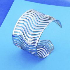 Waves Cuff Party Statement Mesh Silver Cuff Kada Bangle Bracelet Women