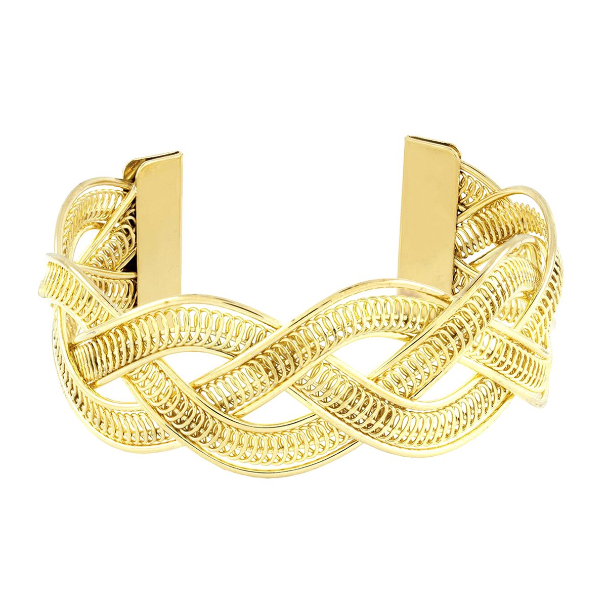 Filigree Wave 18K Gold Brass Cuff Kada Bangle Bracelet For Girls Women