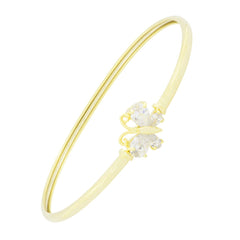 Butterfly 18K Gold Brass Cz  Kada Bangle Bracelet For Girls Women