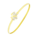 Butterfly 18K Gold Brass Cz Kada Bangle Bracelet For Girls Women