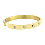 18K Gold 316L Stainless Steel Openable Kada Bangle Bracelet For Men