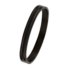 Designer Black Stainless Steel Kada Bangle Bracelet Men