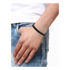 Designer Black Stainless Steel Kada Bangle Bracelet Men