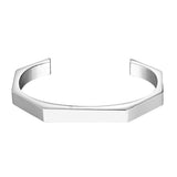 7mm Hexagon Personalized Engrave 316L Stainless Steel Cuff Kada Bangle For Men
