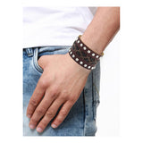 Biker Funky Braided Handcrafted Brown Leather Wrist Band Bracelet