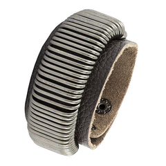 Braided Design Handcrafted Brown Black Wrist Band Strap Combo Bracelet