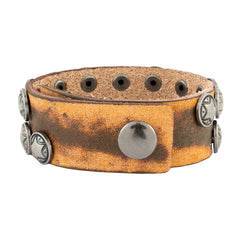 Star Slim Biker Funky Handcrafted Brown Leather Wrist Band Bracelet