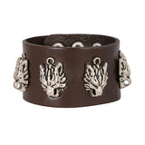 Tiger Funky Genuine Handcrafted Brown Leather Bracelet For Men