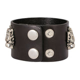 Tiger Funky Genuine Handcrafted Black Leather Bracelet For Men