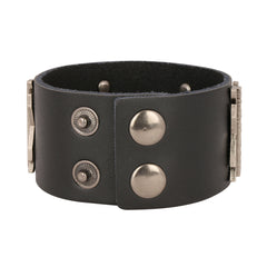 Stylish Funky 100% Genuine Handcrafted Black Leather Bracelet For Men