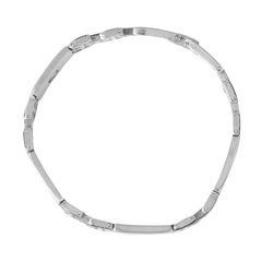 Silver Black Stainless Steel Links Bracelet For Men