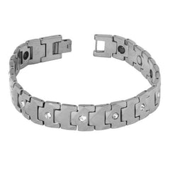 Premium Silver Tungsten Ceramic Cubic Zirconia Bracelet For Men