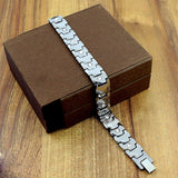 Premium Silver Tungsten Ceramic Cubic Zirconia Bracelet For Men