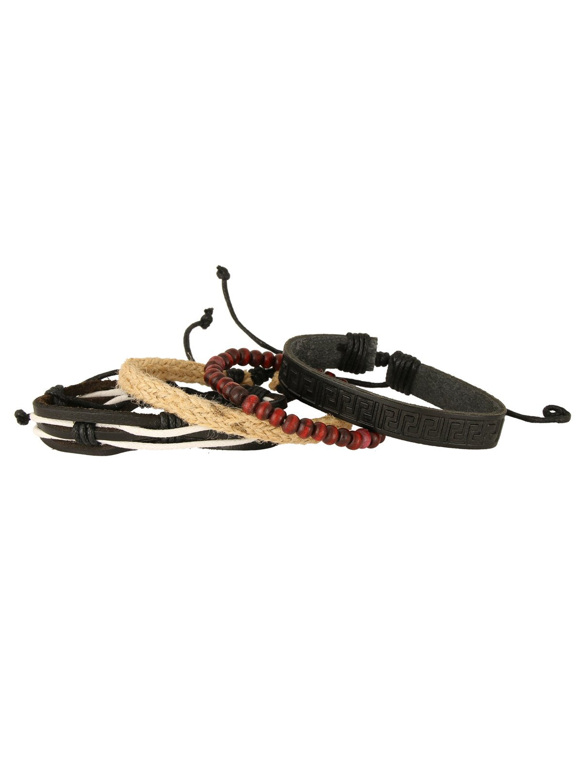 Leather Handmade Wood Tibetan Multistrand Wrist Band Bracelet Combo 