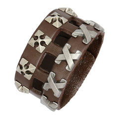 Funky Casual Accents Handcrafted Leather Wrist Band Biker Bracelet Men