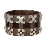 Funky Casual Accents Handcrafted Leather Wrist Band Biker Bracelet Men