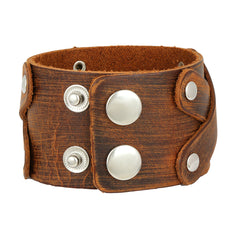 Denim Wear Tan Brown Handcrafted Leather Wrist Band Bracelet Men