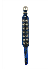 Casual Blue Black Funky Punk Skull Brown Leather Combo Bracelet