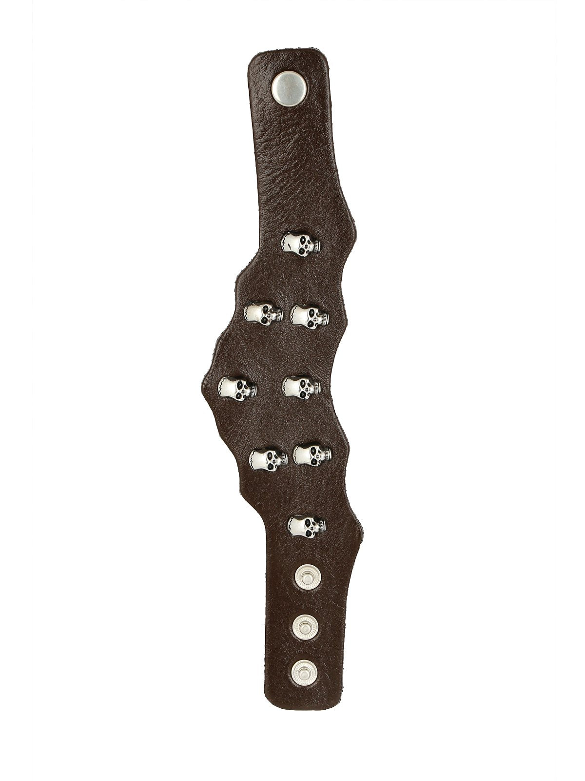 Casual Blue Black Funky Punk Skull Brown Leather Combo Bracelet