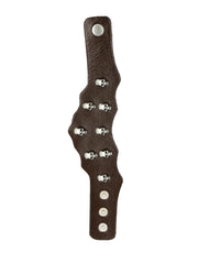 Casual Blue Black Funky Punk Skull Brown Leather Combo Bracelet