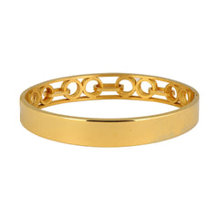 Italian Round 22K Gold Stainless Steel Openable Kada Bracelet Men