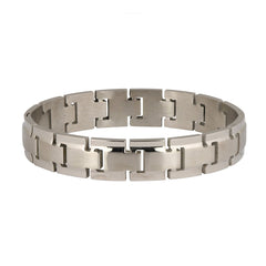 Italian Geometric Silver Stainless Steel Openable Kada Bracelet Men