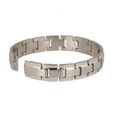Italian Geometric Silver Stainless Steel Openable Kada Bracelet Men