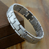 Italian Geometric Silver Stainless Steel Openable Kada Bracelet Men