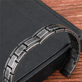 Italian Geometric Black 316L Stainless Steel Openable Bracelet Men