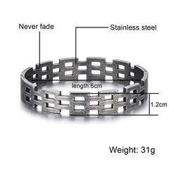 Stylish Italian Black 316L Stainless Steel Openable Kada Bracelet Men
