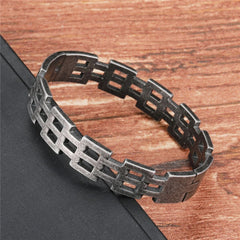 Stylish Italian Black 316L Stainless Steel Openable Kada Bracelet Men