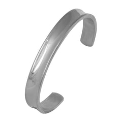 Glossy Silver Stainless Steel Openable Cuff Kada Bracelet For Men
