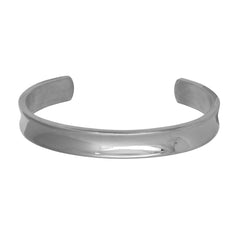 Glossy Silver Stainless Steel Openable Cuff Kada Bracelet For Men