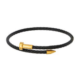 Gold Black 316L Stainless Steel Openable Cuff Kada Bracelet Men