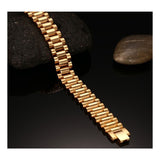 Italian Designer Glossy 18K Gold 316L Stainless Steel Bracelet Men