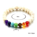 7 Chakra Reiki Healing Yoga Lava Howlite Beads Distance Bracelet