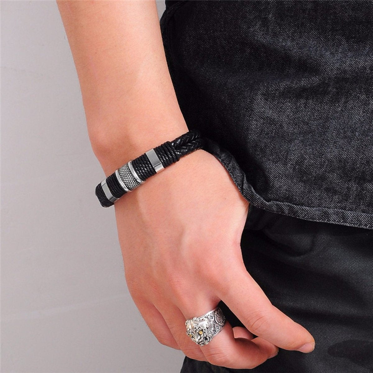 1 Pcs Punk Faux Leather Bracelet For Men Women Hand Harness Belt Cuff  Vintage Rock Jewelry Gothic Bangles Lover Wristband Gifts  Bangles   AliExpress