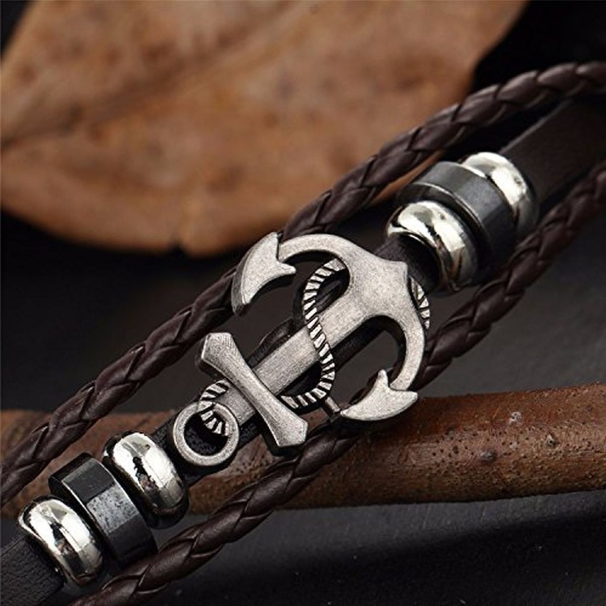 Buy Blingg Pirate Anchor Leather Bracelet Gift for Men  Women at Amazonin