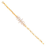 Floral 18K Gold Crystal Cubic Zirconia American Diamond Bracelet Women