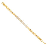 Floral Glossy 18K Gold Crystal American Diamond Bracelet For Women