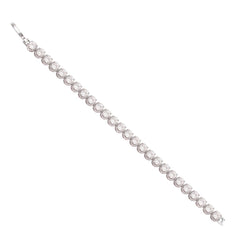 Tennis Glossy Silver Aaa Grade Cz American Diamond Bracelet Women